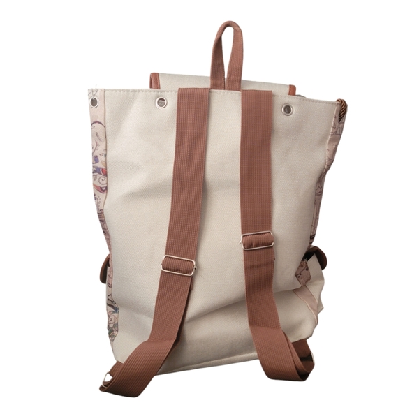 Black Cat Canvas Backpack, BoHo Fashion Drawstring Casual Knapsack, Daypack - Picture 2 of 14